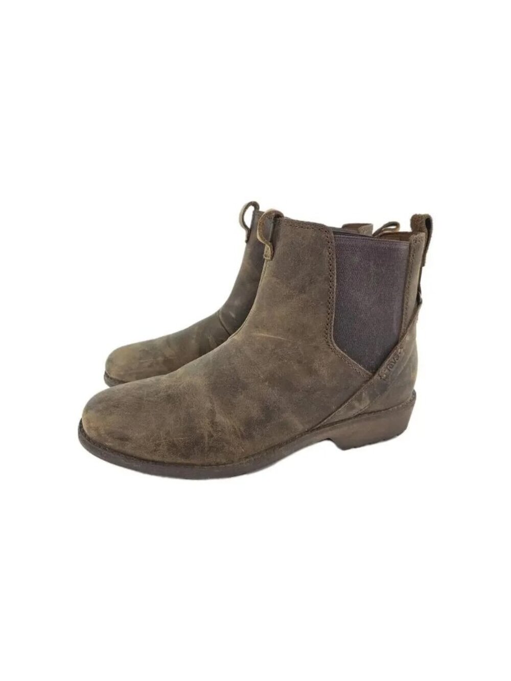 Teva Women's Ellery Waterproof Chelsea Boot Brown Leather Ankle Boots (US 8)